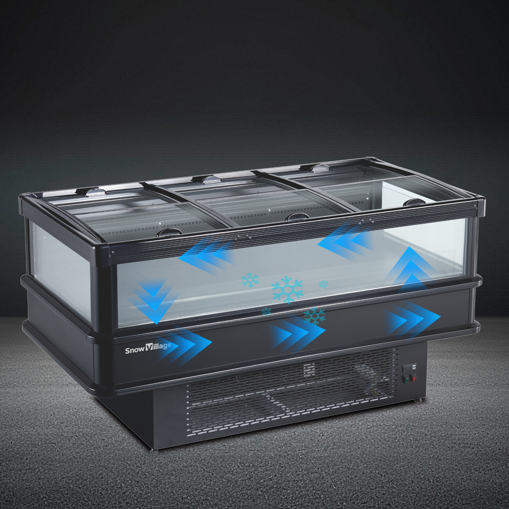 Air-cooled glass door island cabinet (3)