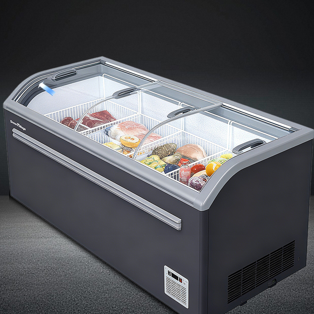 Arc-shaped curved bottom island cabinet (4)