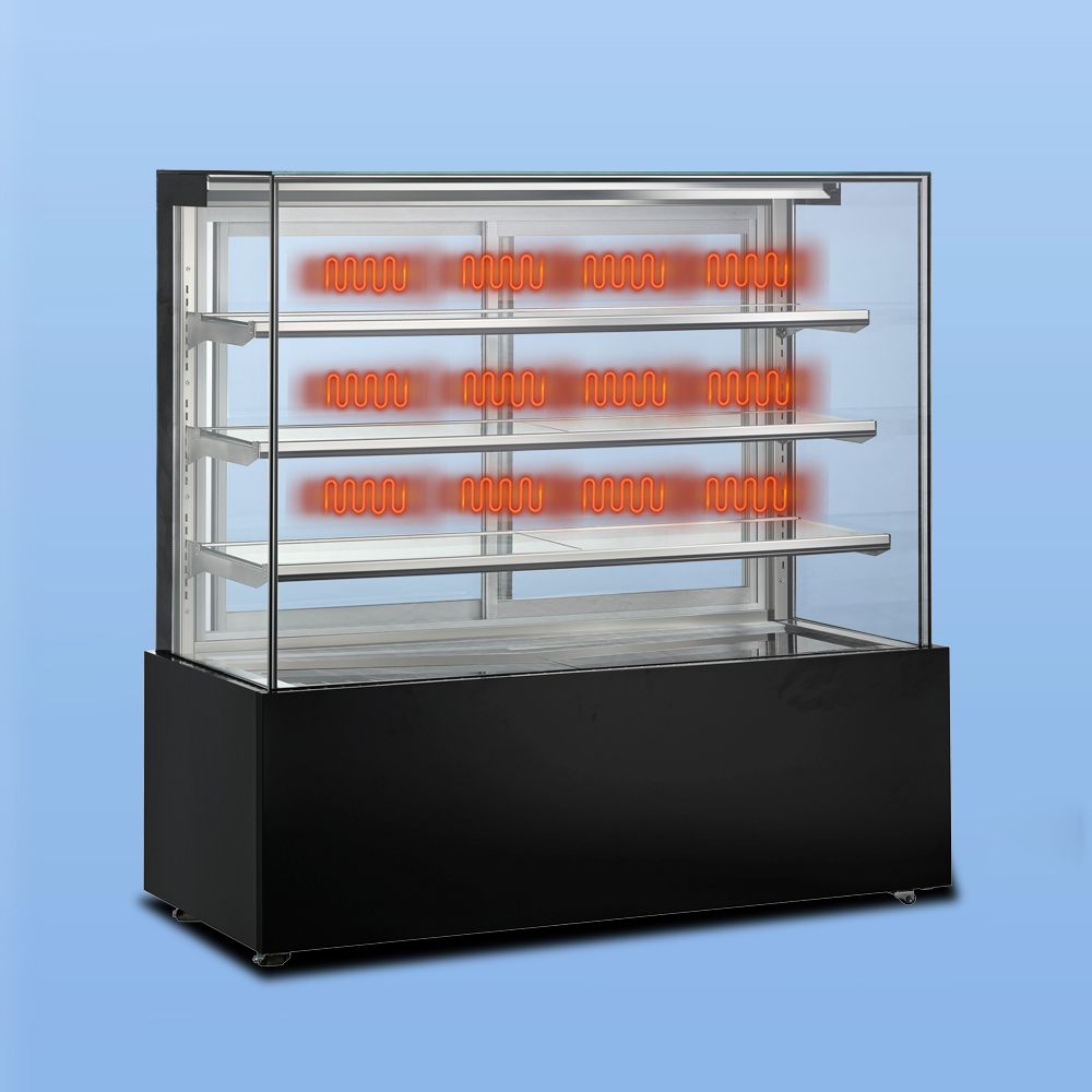 Panoramic stacked glass cake cabinet (5)